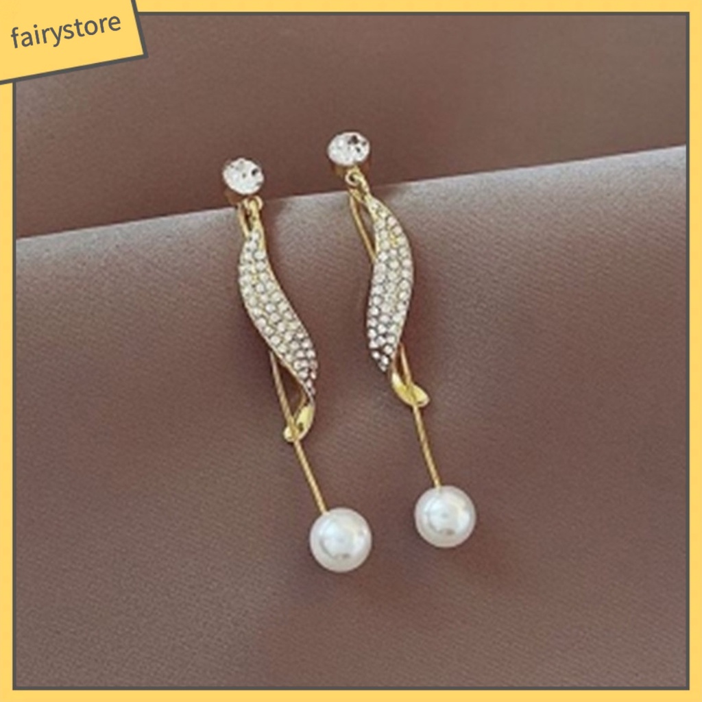 1 Đôi Bông Tai Hình Học Tua Rua Lấp Lánh Phong Cách Hàn Quốc Dành Cho Nữ