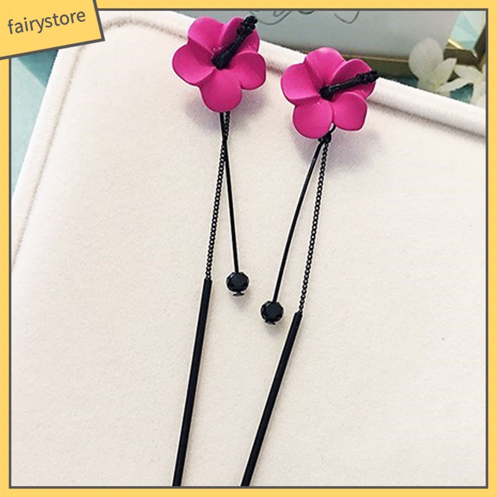 Bông Tai Dài Hình Hoa Tua Rua Thời Trang Dành Cho Nữ