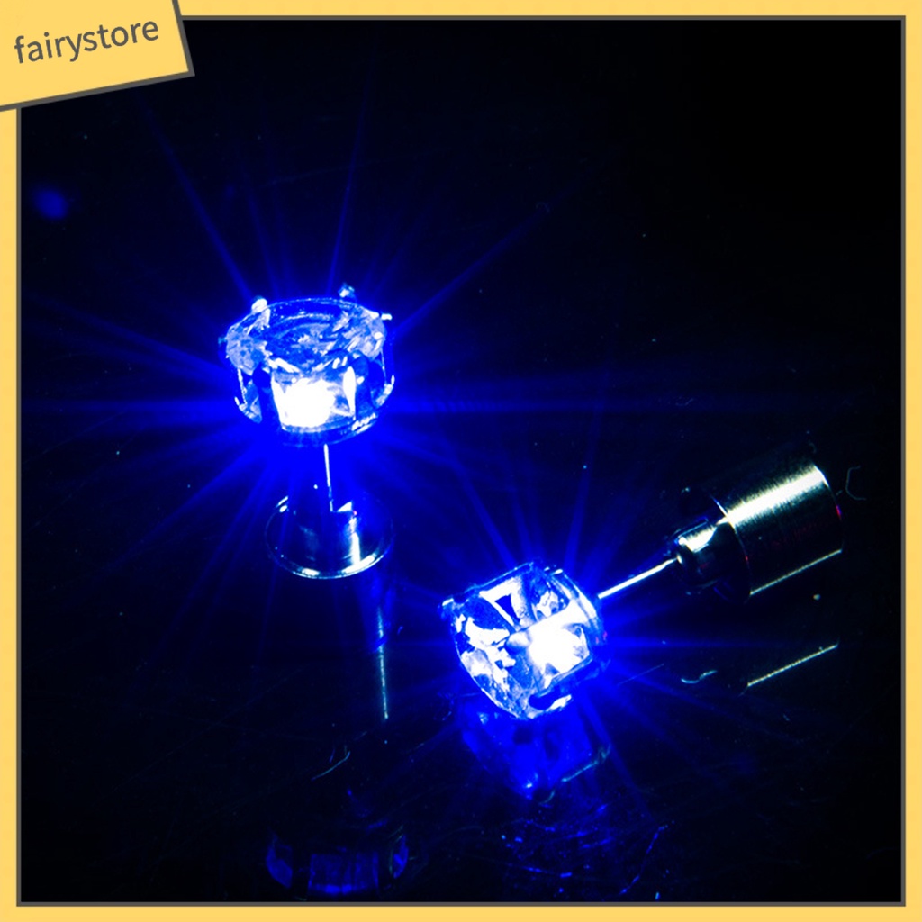 1 Bông Tai Đinh Tán Có Đèn LED Trong Suốt Nhỏ Gọn Cho Nữ