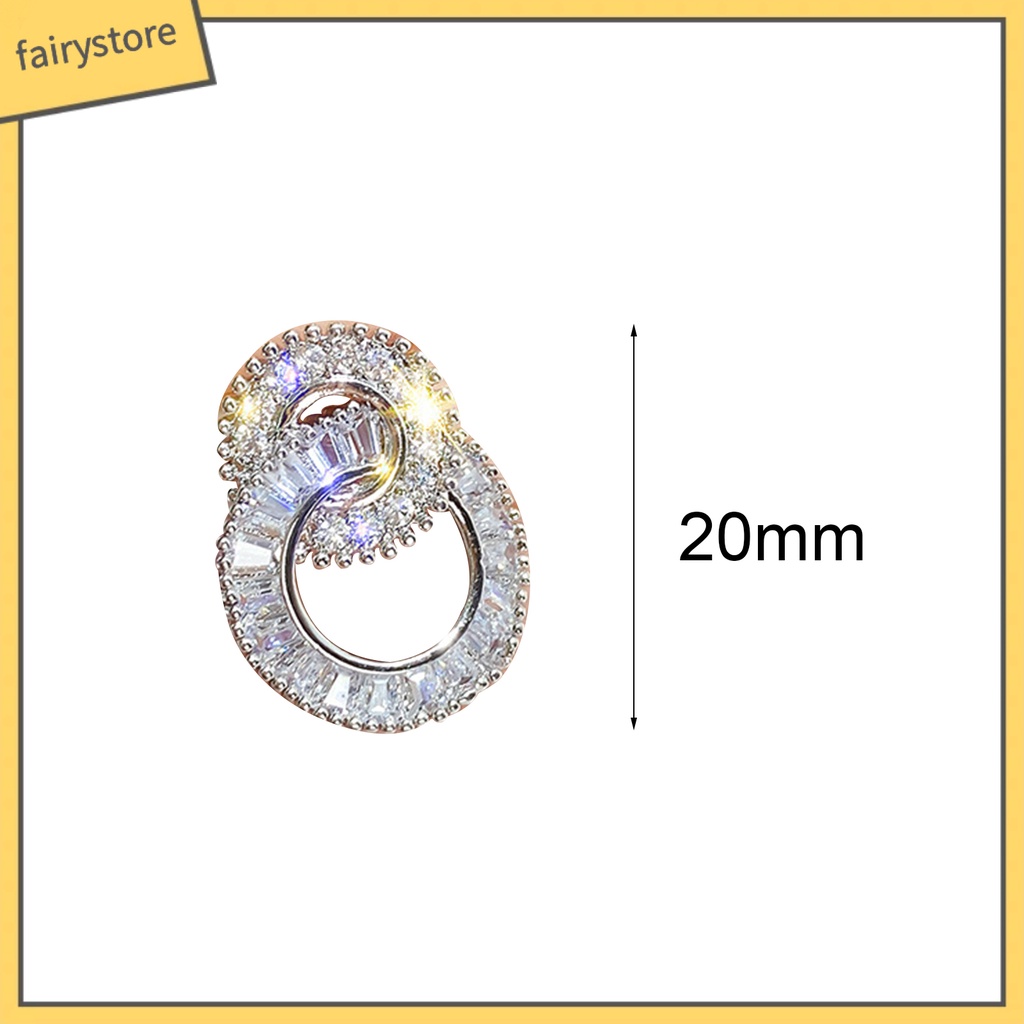 Bông Tai Hình Tròn Đôi Lấp Lánh Đơn Giản Cho Nữ