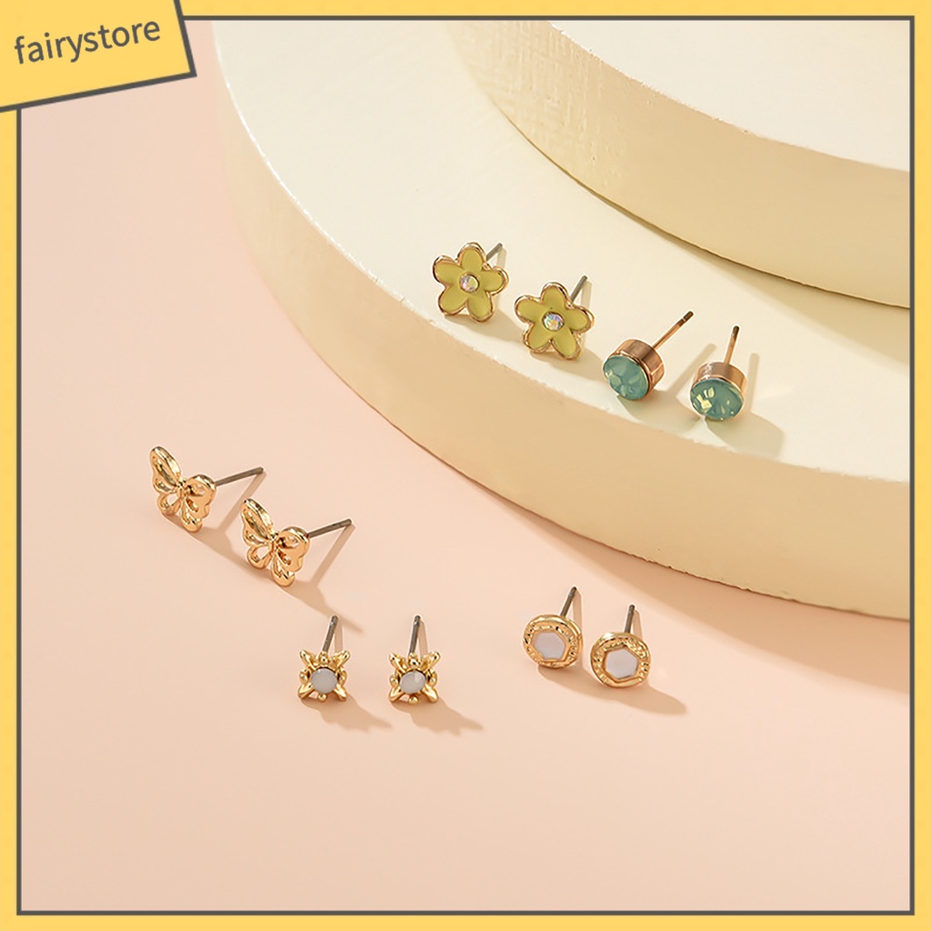 Bộ 30 Đôi Khuyên Tai Tròn / Trái Tim / Bướm / Chữ Cái Thời Trang Cho Nữ