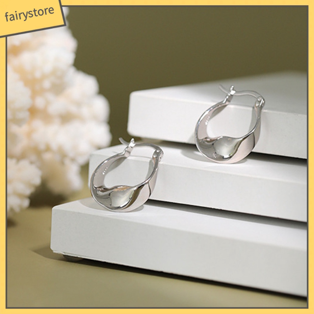 1 Đôi Bông Tai Hình Học Xoắn Ốc Bằng Đồng Lấp Lánh Chống Mài Mòn