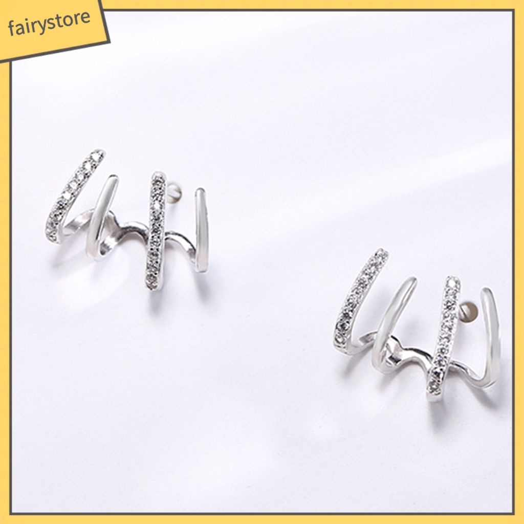 1 Đôi Bông Tai Móng Vuốt Đính Đá Lấp Lánh Thời Trang Dự Tiệc