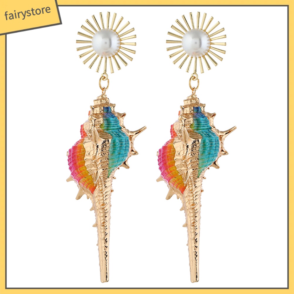 [FRO] Bông Tai Đính Ngọc Trai Giả Phong Cách Bohemian Đi Biển Cho Nữ