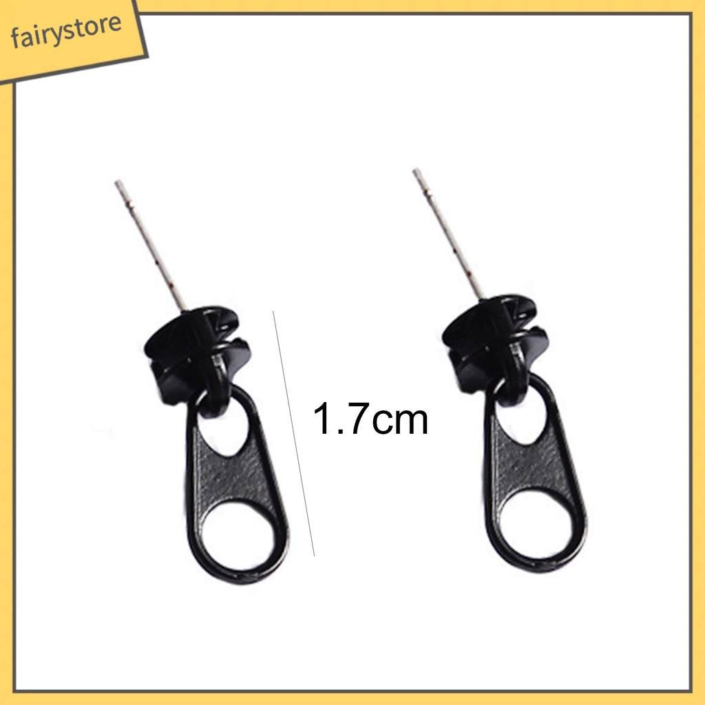 1 Đôi Bông Tai Hình Khóa Kéo Trang Trí Mắt / Khuyên Tai Thời Trang Dự Tiệc Cho Nữ