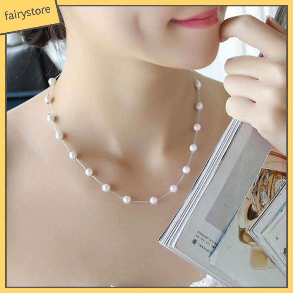 Vòng Cổ Choker Phối Hạt Ngọc Trai Giả Thời Trang Xinh Xắn Cho Nữ