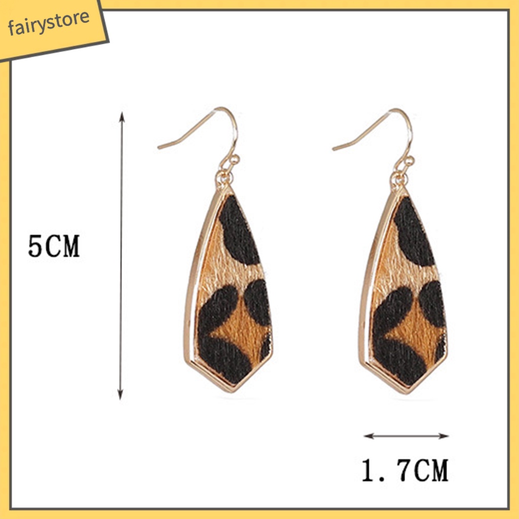 1 Đôi Bông Tai Hợp Kim Dáng Dài Họa Tiết Da Báo Thời Trang Cho Nữ