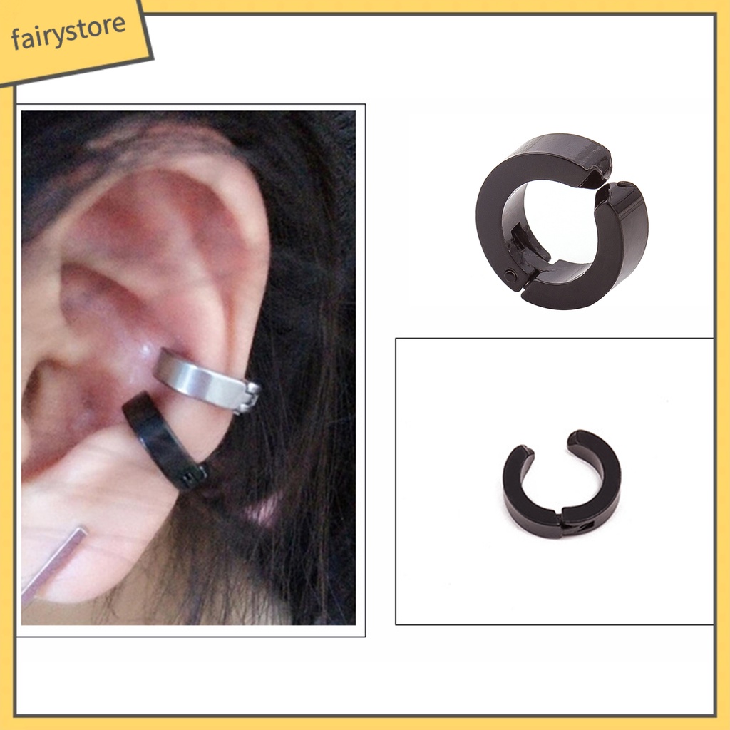 [FRO] 1 Khuyên Tai Dạng Kẹp Hình Tròn Màu Trơn Trang Trí Phong Cách Punk Bền Bỉ Không Gây Dị Ứng Phong Cách Hàn Quốc Thích Hợp Làm Quà Tặng