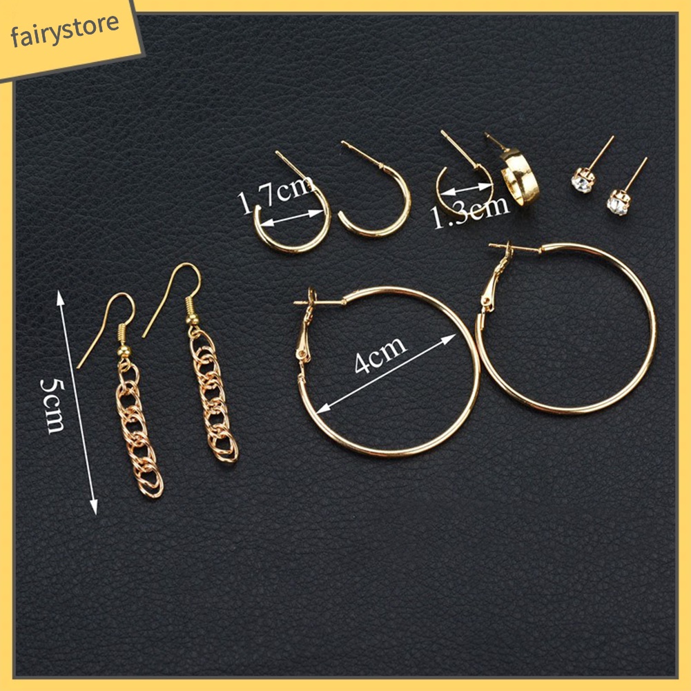 Bộ Khuyên Tai Dạng Móc Đính Đá Lấp Lánh Thời Trang Cho Nữ