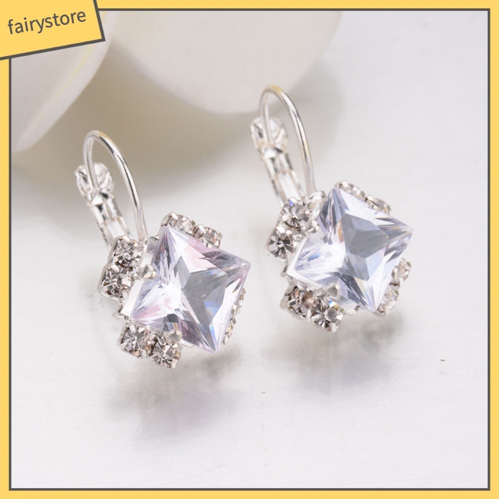 Bông Tai Đính Đá Lấp Lánh Thời Trang Cho Nữ