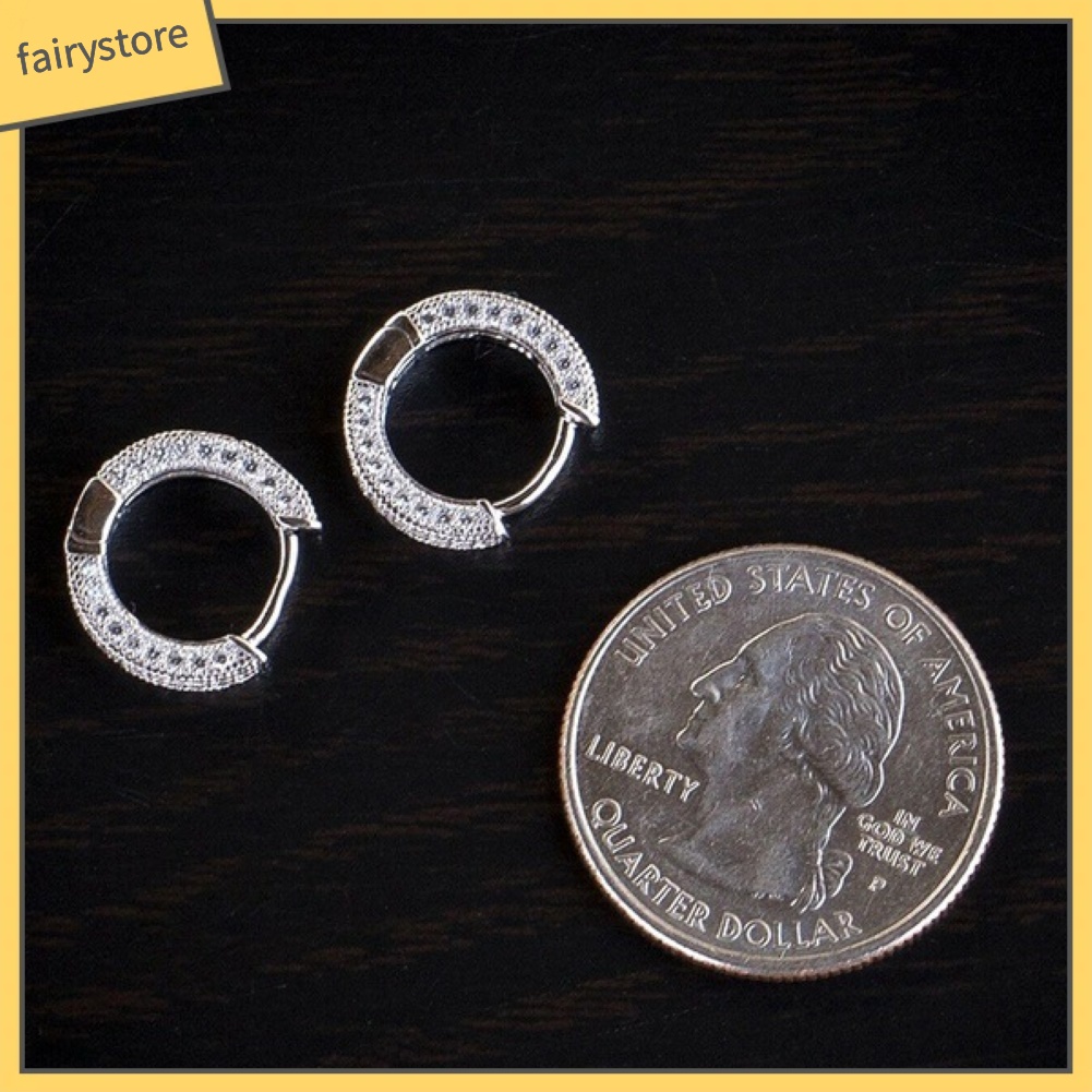 Bông Tai Tròn Đính Đá Lấp Lánh Dành Cho Nữ