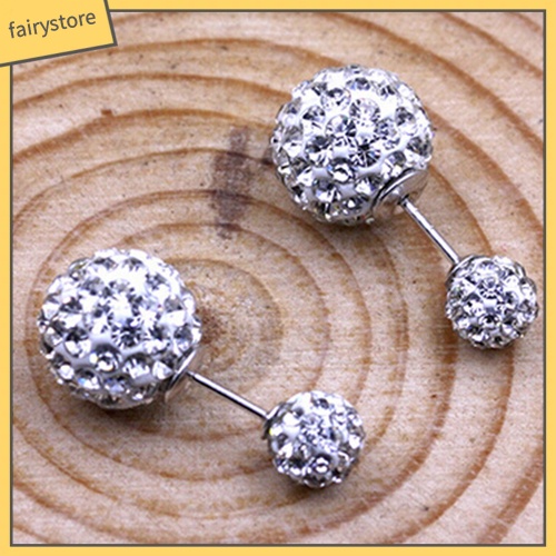 Bông Tai Mạ Bạc Đính Đá Hai Công Dụng Dành Cho Nữ