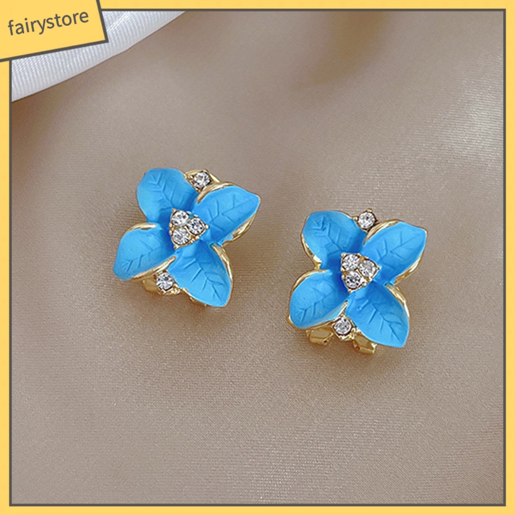 1 Đôi Bông Tai Hình Học Đính Đá Lấp Lánh Thời Trang Cho Nữ