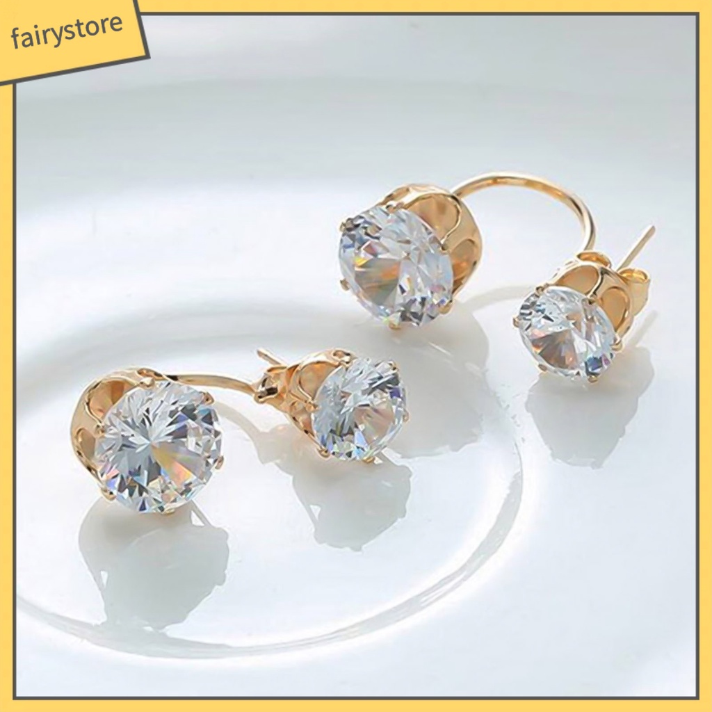 Bông Tai Hình Giọt Nước Đính Đá Bằng Hợp Kim Thời Trang Dành Cho Nữ