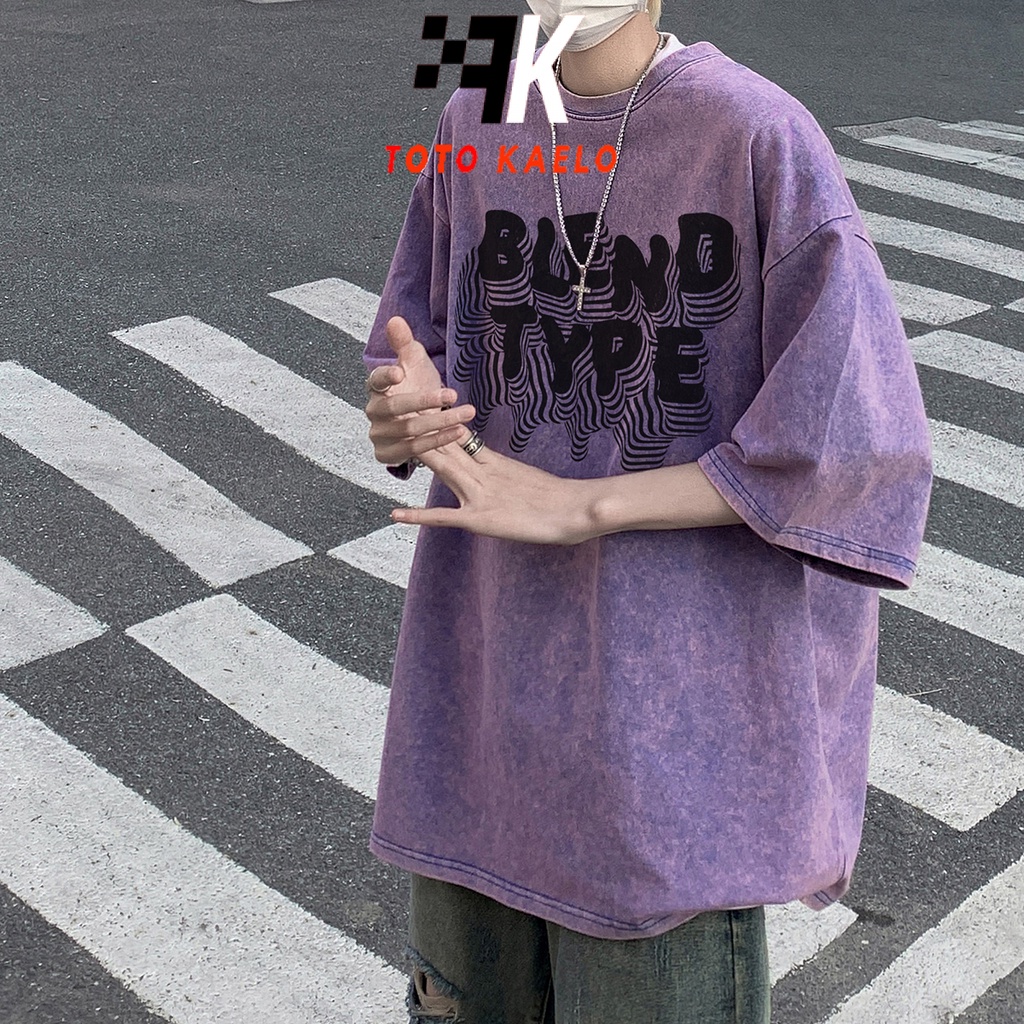 TOTOK Áo phông áo thun unisex Ngắn Tay Cổ Chữ V In Chữ Phong Cách hip hop JUN0429
