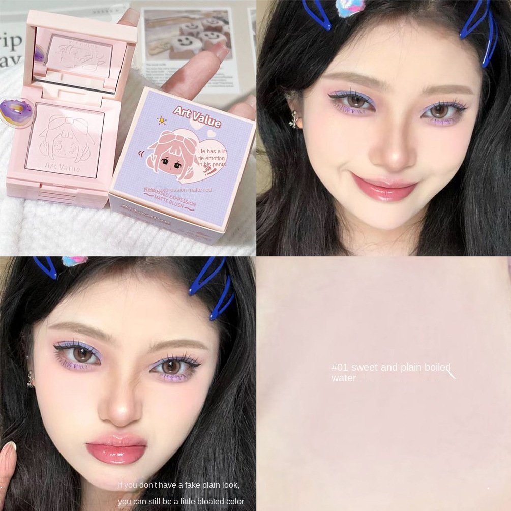 Phấn Má Hồng Tạo Khối Làm Sáng Da Chống Thấm Nước Lâu Trôi Bốn Màu Dễ Thương Cho Nữ