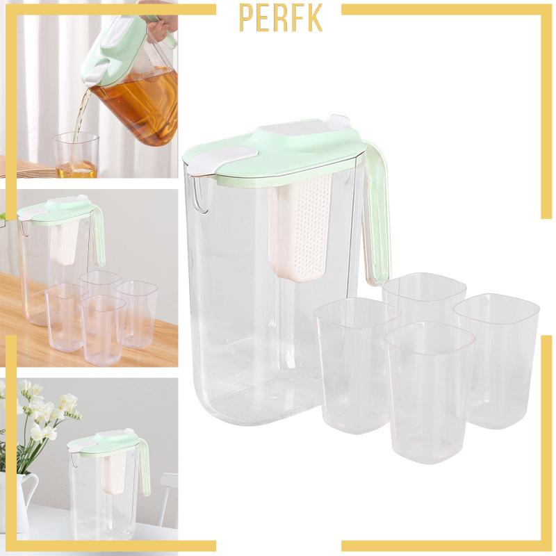 Bình Đựng Trà / Cà Phê Kín Khí Trong Suốt Kèm 4 Cốc