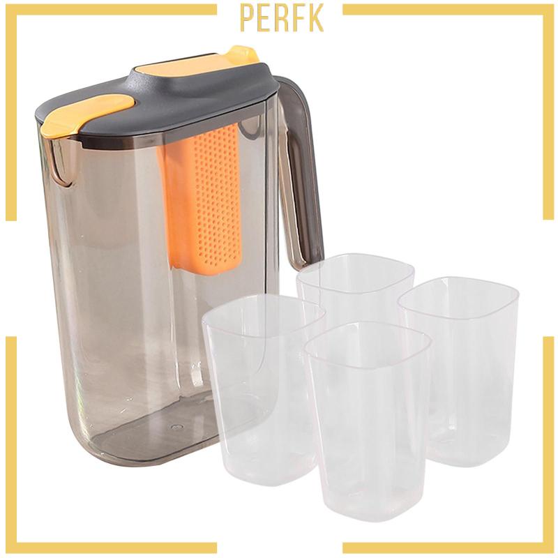 Bình Đựng Trà / Cà Phê Kín Khí Trong Suốt Kèm 4 Cốc