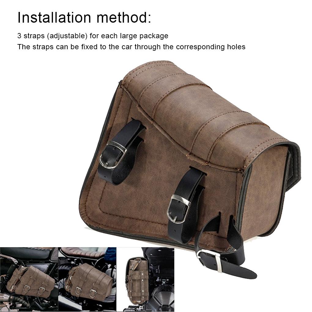 Túi Da PU Đựng Đồ Gắn Yên Xe Máy Chống Mưa Nắng Điều Chỉnh Được