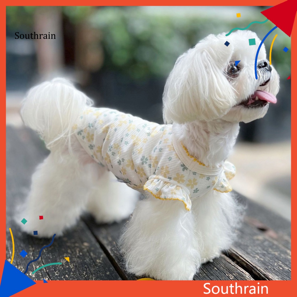 Áo Sát Nách In Họa Tiết Hoa / Trái Cây Tinh Tế Thời Trang Mùa Hè Cho Cún Cưng