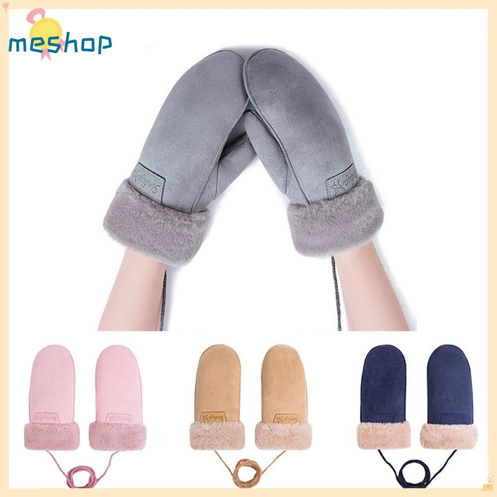 Găng Tay Giả Lông Thú Dày Dặn Ấm Áp Màu Sắc Ngọt Ngào Thời Trang