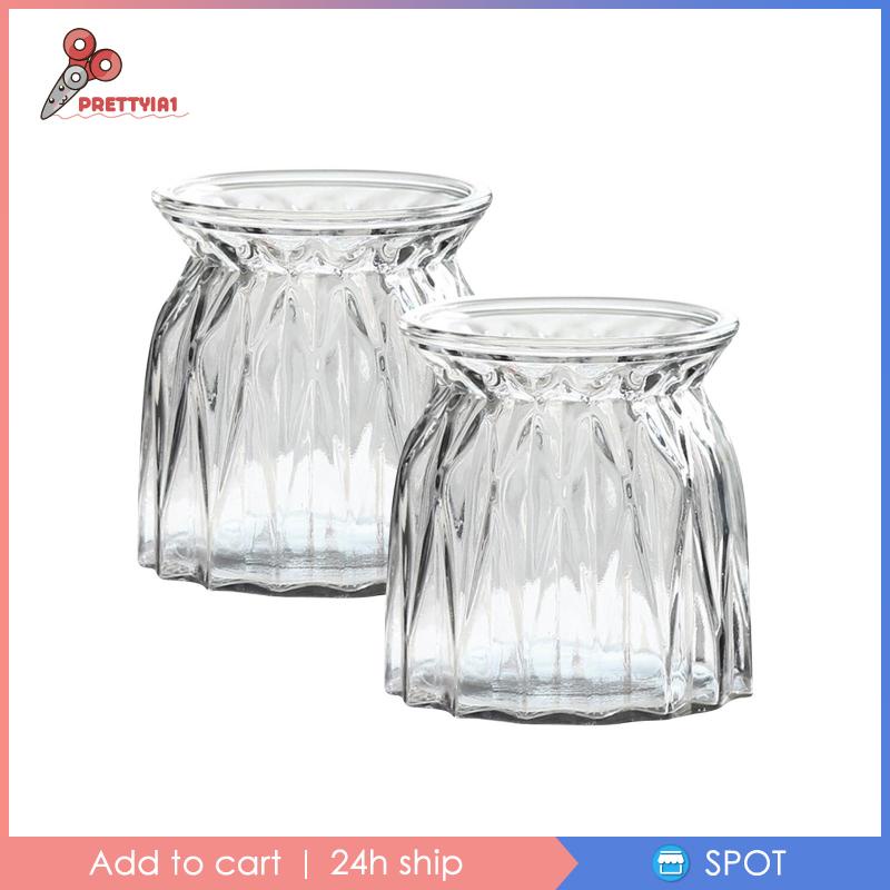 Set 2 Lọ Thủy Tinh Trồng Cây Prettyia1 [Prettyia1] Cho Nhà Hàng / Văn Phòng