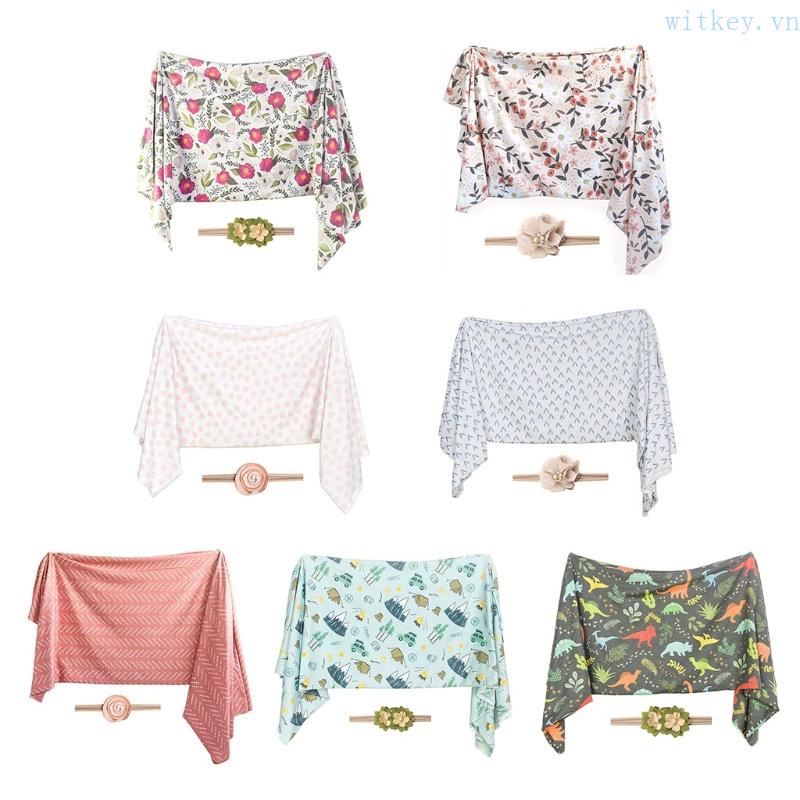 Chăn Quấn Em Bé Bằng Cotton Mềm Mại In Họa Tiết Hoa