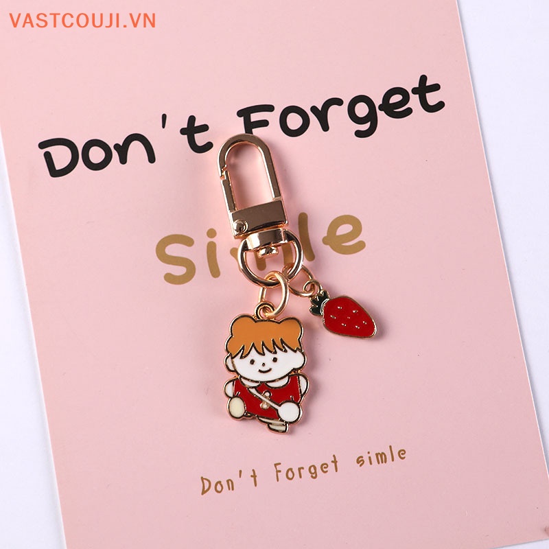 Móc Khóa Hình Thỏ / Gấu Bông VASTJI Kiểu Hàn Quốc Dễ Thương