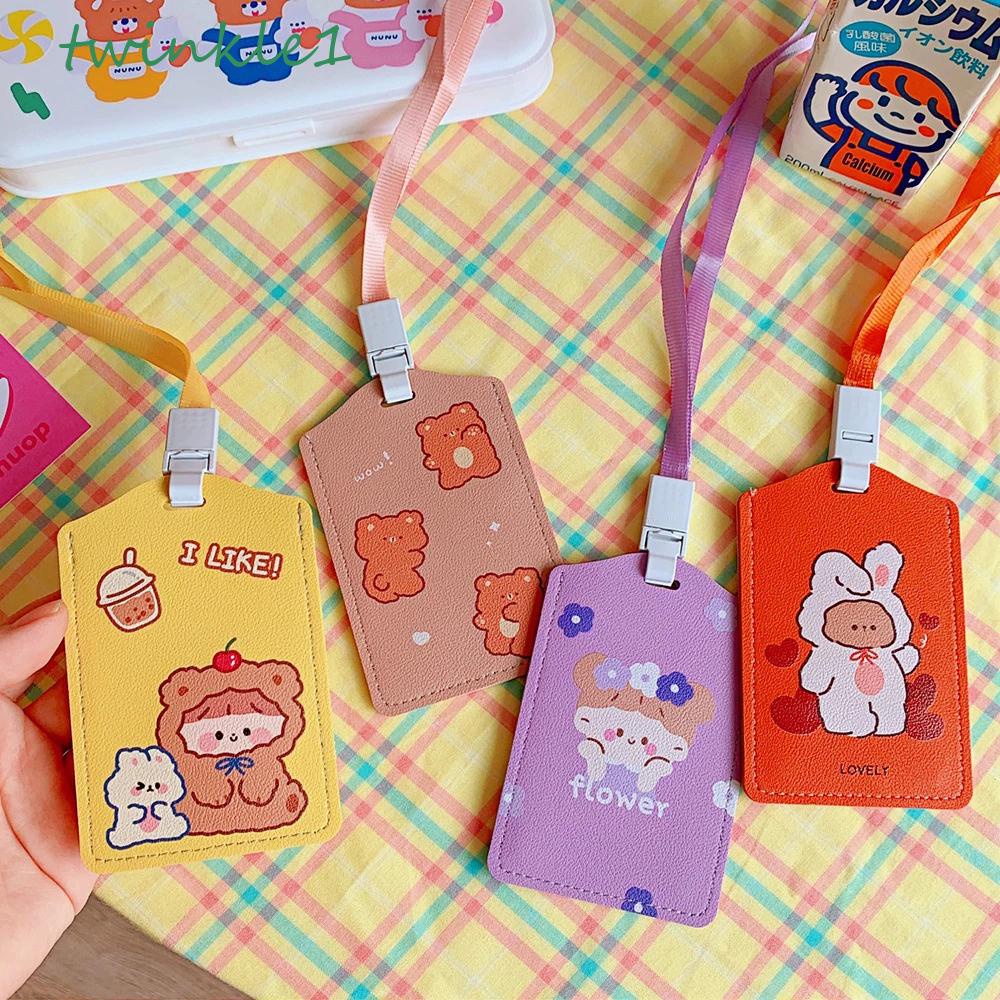 Vỏ Da Mỏng Đựng Thẻ Ngân Hàng / Xe Buýt / Thẻ Có Dây Buộc Họa Tiết Lấp Lánh Dễ Thương