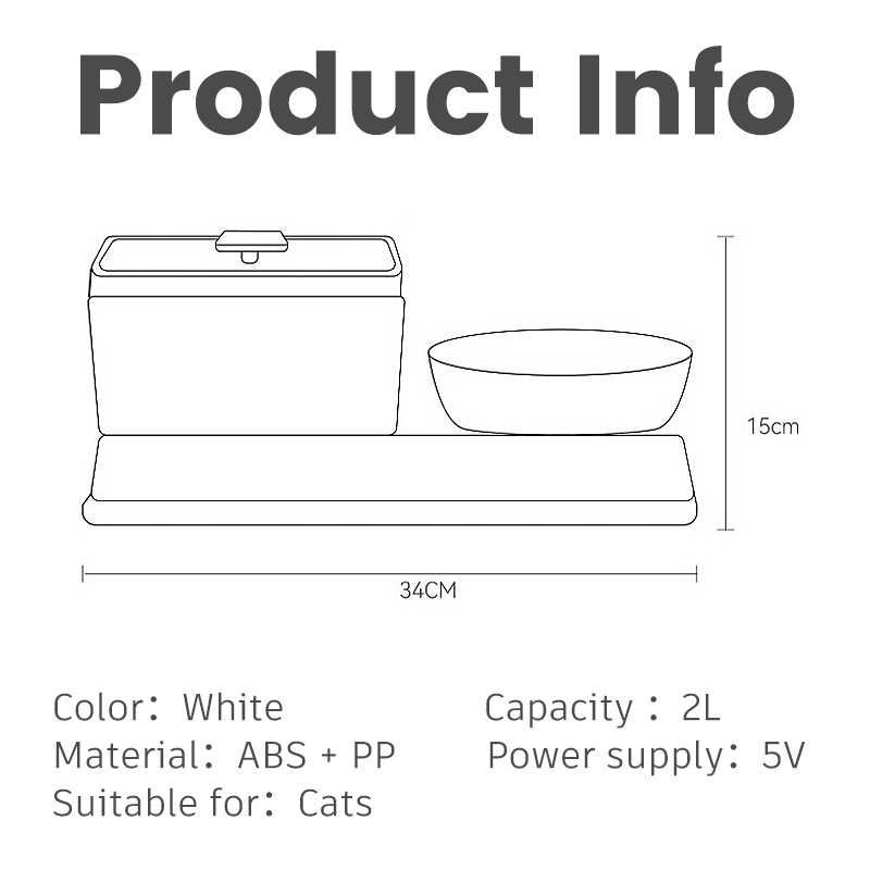 HamshMoc Đài Phun Nước Tự Động Thông Minh Cho Mèo Cưng