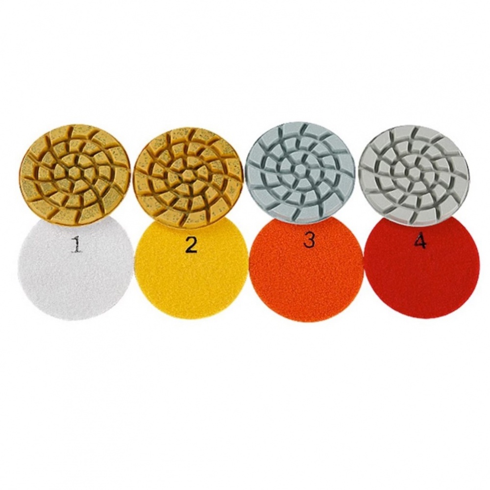 1 Chiếc 4 Inch 100mm Dụng Cụ Đánh Bóng Kim Cương Khô / Ướt 4 Bậc