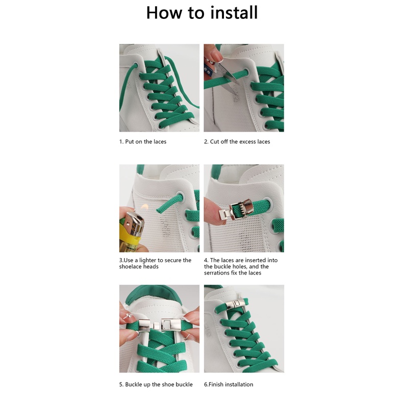 Dây Giày Co Giãn Không Cần Buộc Dành Cho Người Lớn Và Trẻ Em