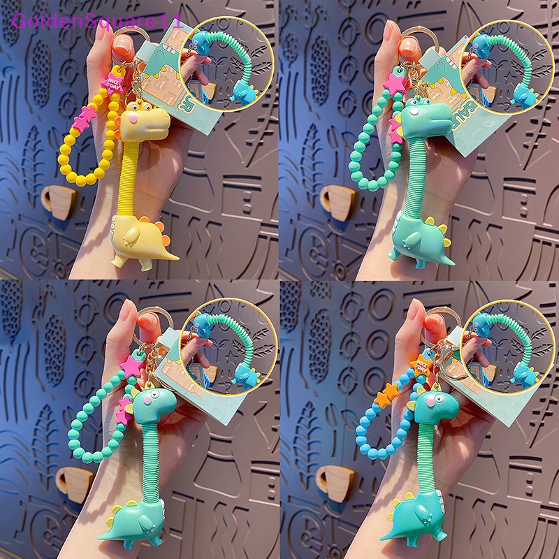 Móc Khóa Hình Khủng Long Miệng Dài Màu Vàng Kim Dễ Thương Cho Nam Và Nữ