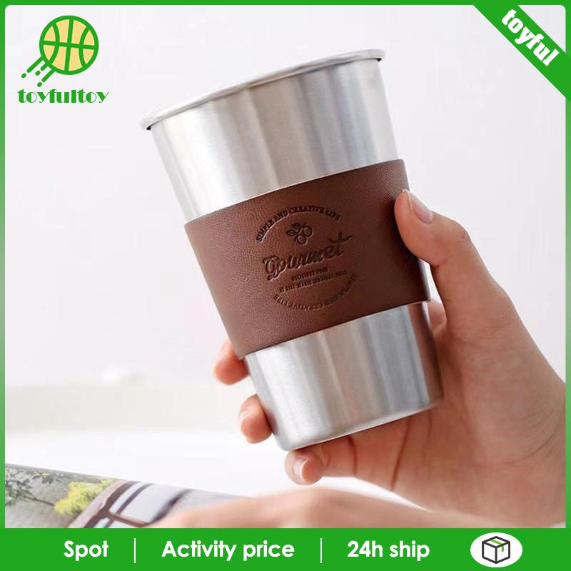 Cốc Uống Nước Bằng Thép Không Gỉ Có Tay Cầm Tiện Dụng