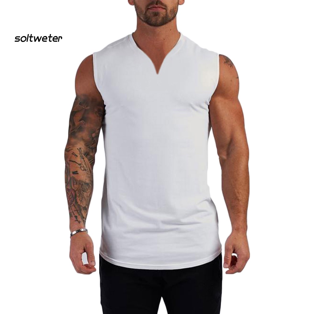 Áo Tank Top Sát Nách Vải Cotton Siêu Mềm Màu Trơn Nhanh Khô Thoáng Khí Thời Trang Mùa Hè Cho Nam