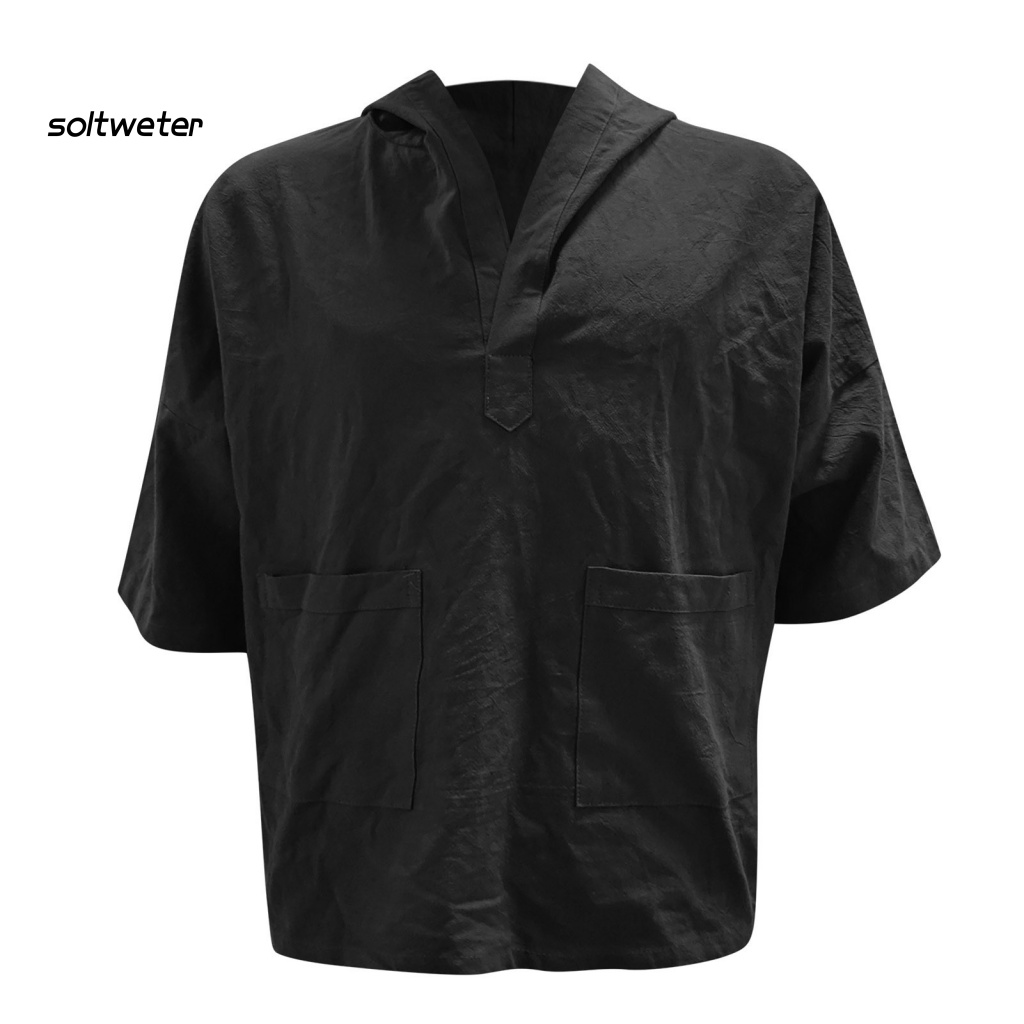 1 Bộ Quần Short Dáng Rộng Màu Trơn Phối Túi Thời Trang Mùa Hè Cho Nam