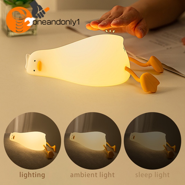 Đèn Ngủ Hình Chú Vịt Sạc Usb Có Giá Đỡ Điện Thoại Tiện Dụng