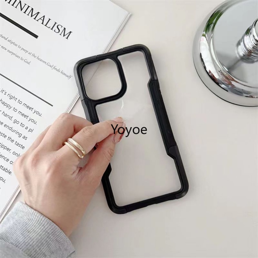 Ốp Điện Thoại Armor Silicone Trong Suốt Có Thanh Đỡ Chống Sốc Cho iPhone 14 13 12 11 Pro Max X XS XR 7 8 Plus