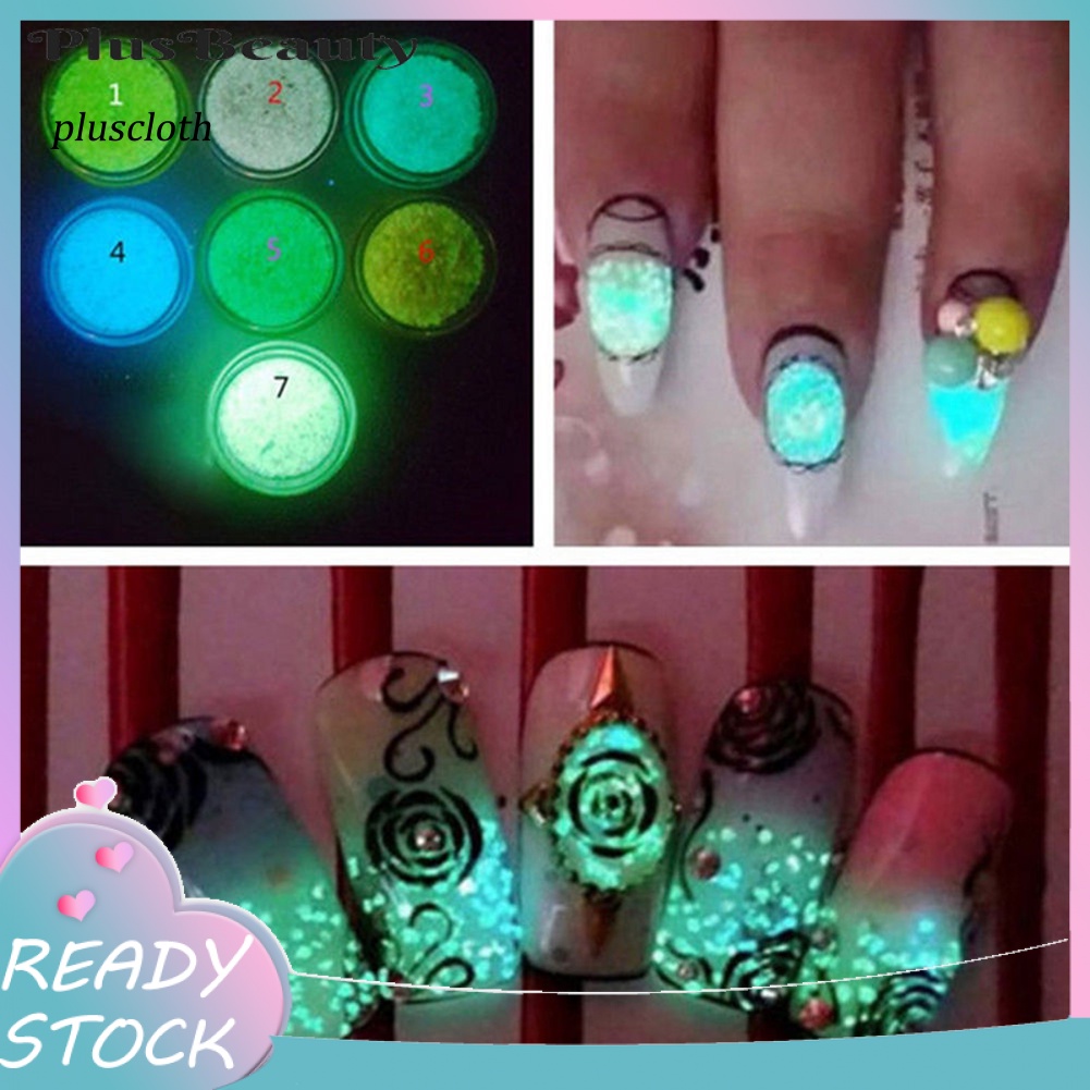 Bột Dạ Quang 3D Lấp Lánh Trang Trí Móng Tay