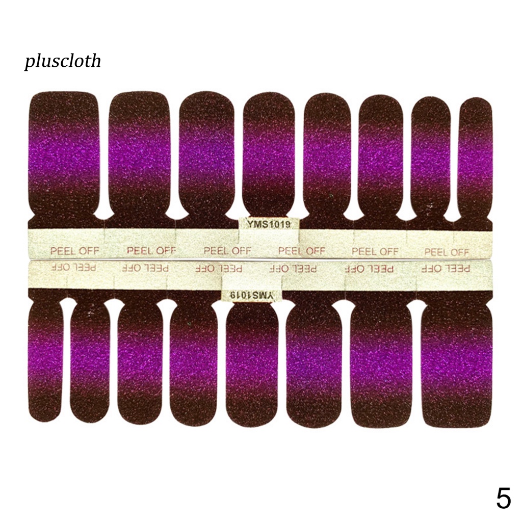 Miếng Dán Móng Tay Tự Dính Màu Gradient Lấp Lánh Thời Trang Cho Nữ