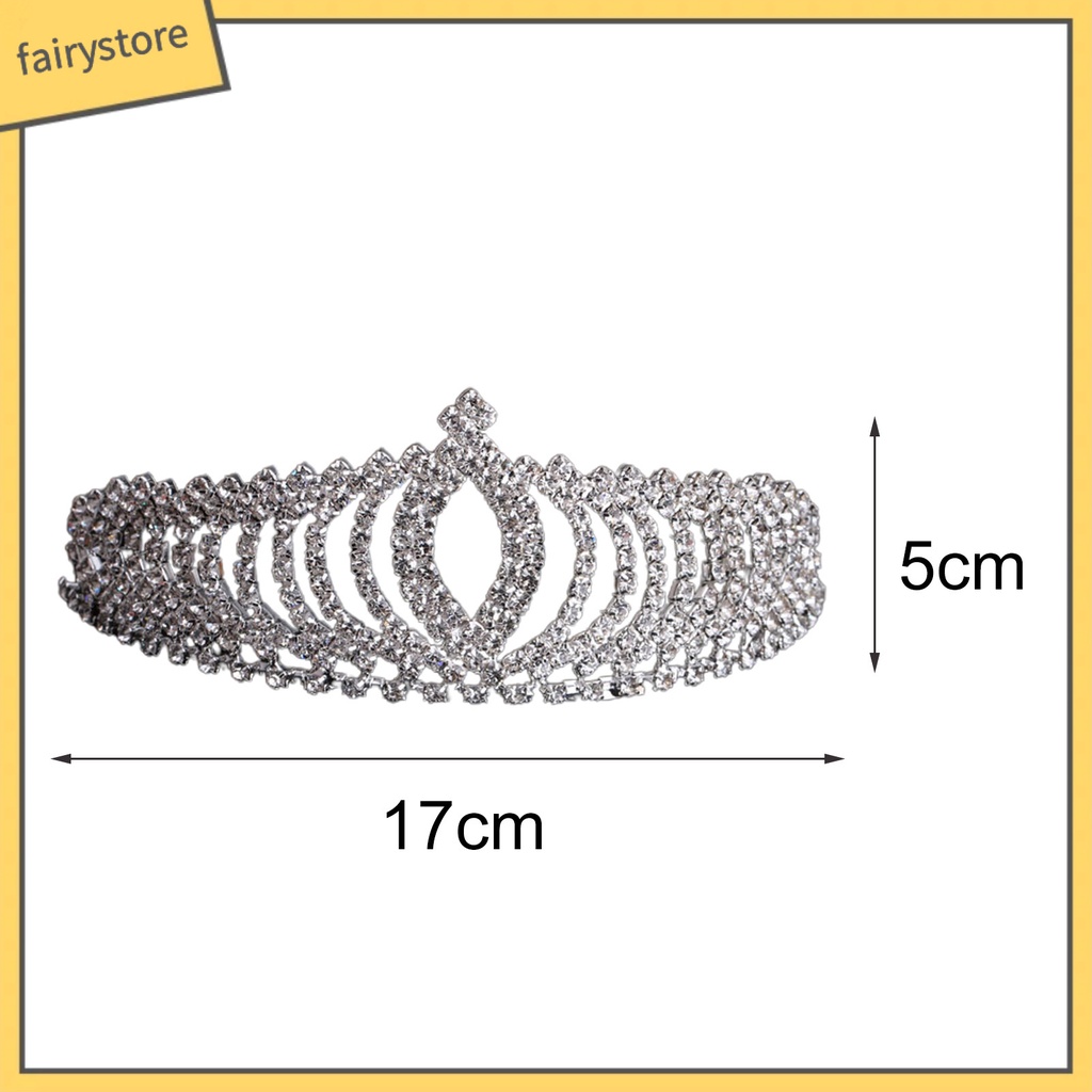 Cài Tóc Hình Vương Miện Đính Đá Lấp Lánh Phong Cách Hàn Quốc Cho Bé Gái