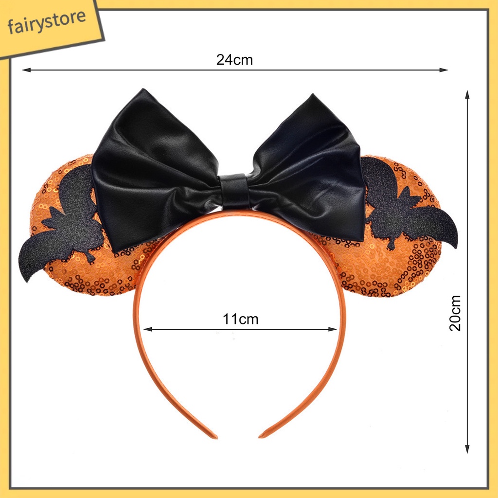 Băng Đô Cài Tóc Hình Nơ Đính Kim Sa Màu Sắc Tương Phản Trọng Lượng Nhẹ Có Thể Tái Sử Dụng Cho Tiệc Halloween