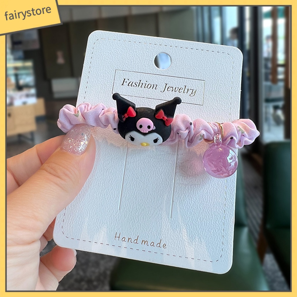 Dây Cột Tóc Co Giãn Chống Trượt In Hoạt Hình Dễ Thương Cho Bé Gái