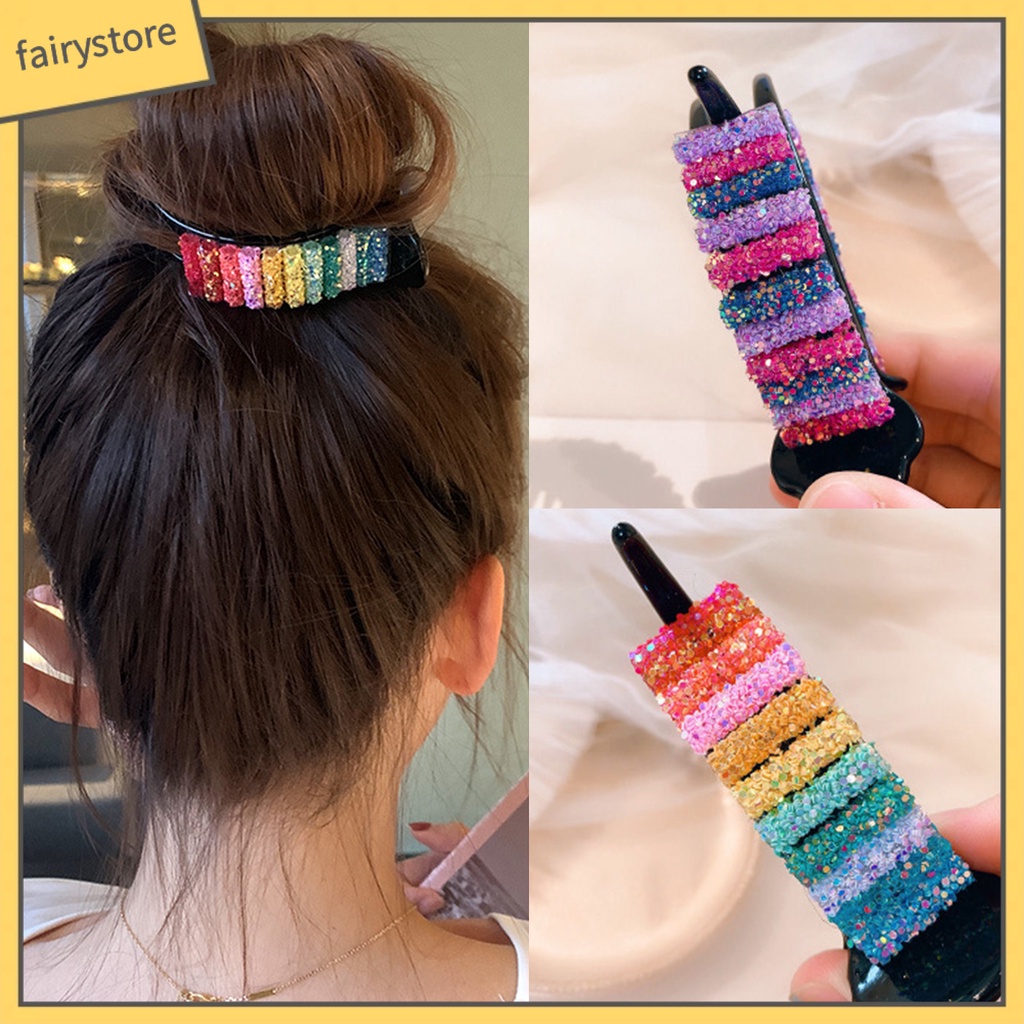 Kẹp Tóc Càng Cua Lớn Màu Cầu Vồng Phong Cách Hàn Quốc