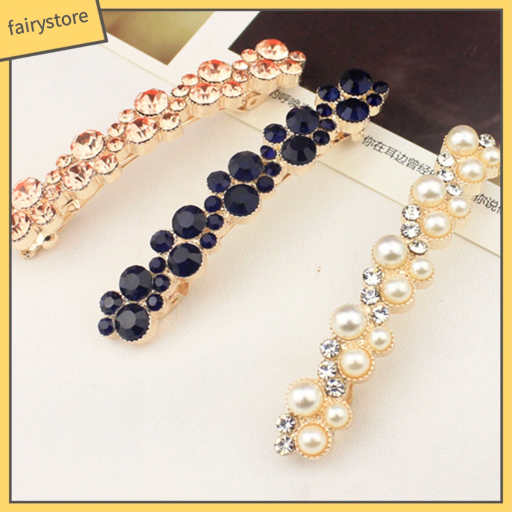 Kẹp Tóc Hợp Kim Đính Ngọc Trai Giả Sang Trọng Cho Cuộc Sống Hàng Ngày [FRO]