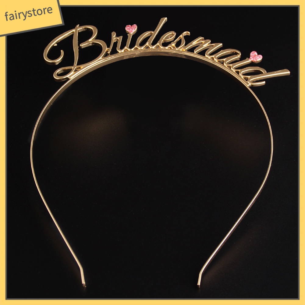 Băng Đô Cài Tóc Hình Trái Tim In Chữ Cho Phù Dâu