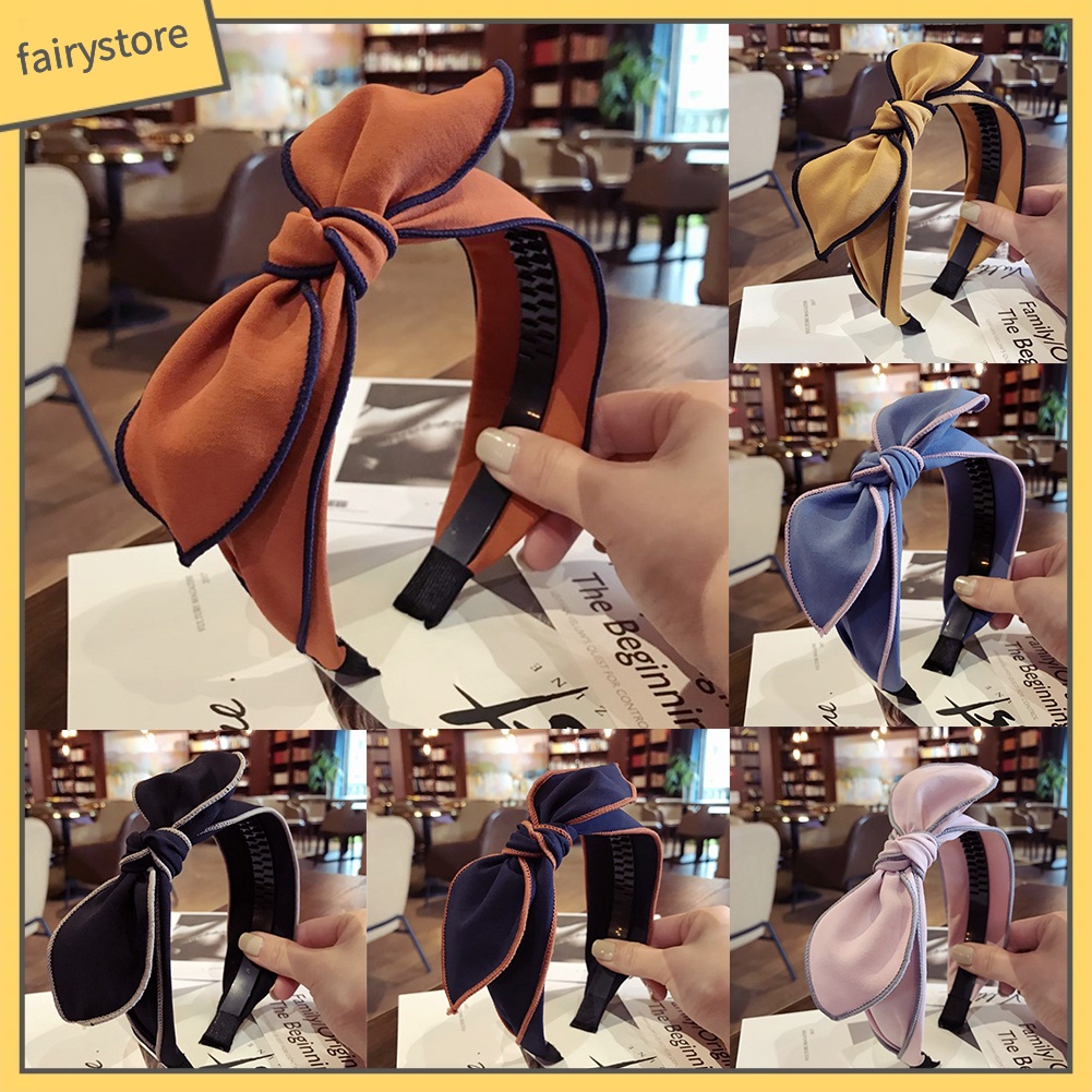 Băng Đô Cài Tóc Vải Bản Rộng Màu Sắc Ngọt Ngào Cho Nữ