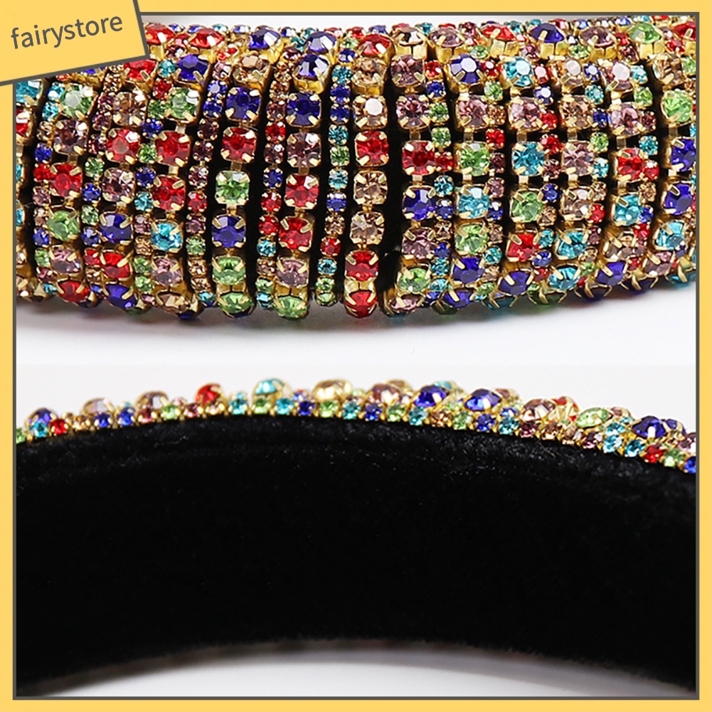 Cài Tóc Dạng Bện Đính Hạt Pha Lê Giả Đầy Màu Sắc Trang Trí Tóc Cô Dâu