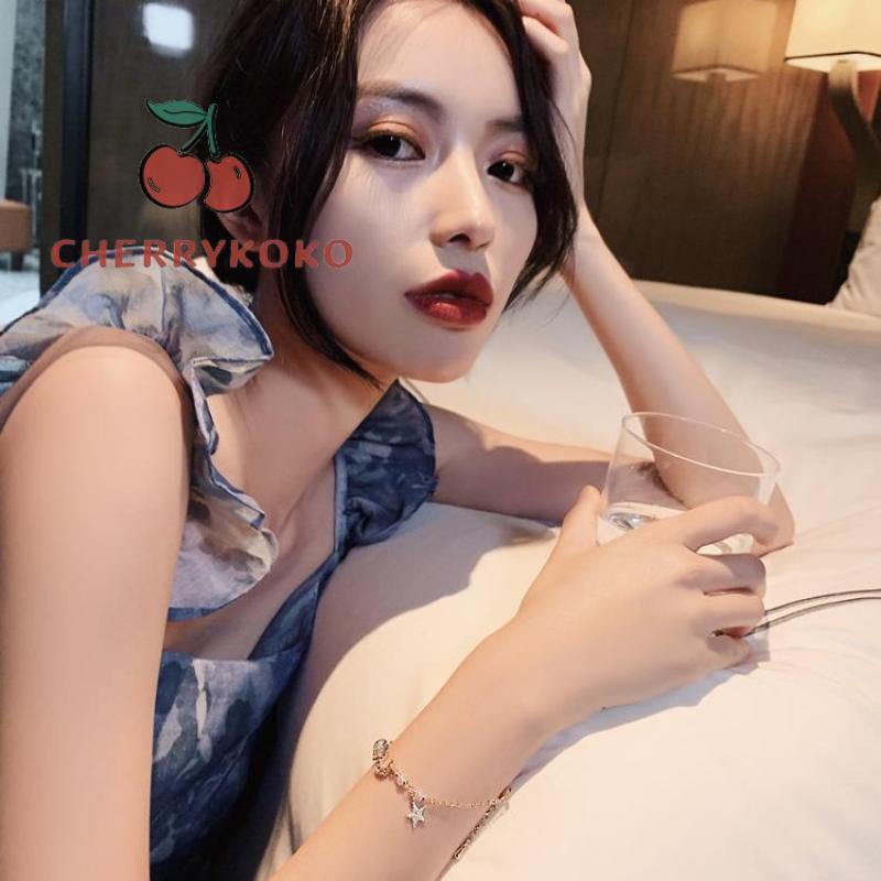 🍒🍒CHERRYKOKO Vòng đeo tay mặt hình ngôi sao/mặt trăng dễ thương phong cách Hàn Quốc cho nữ