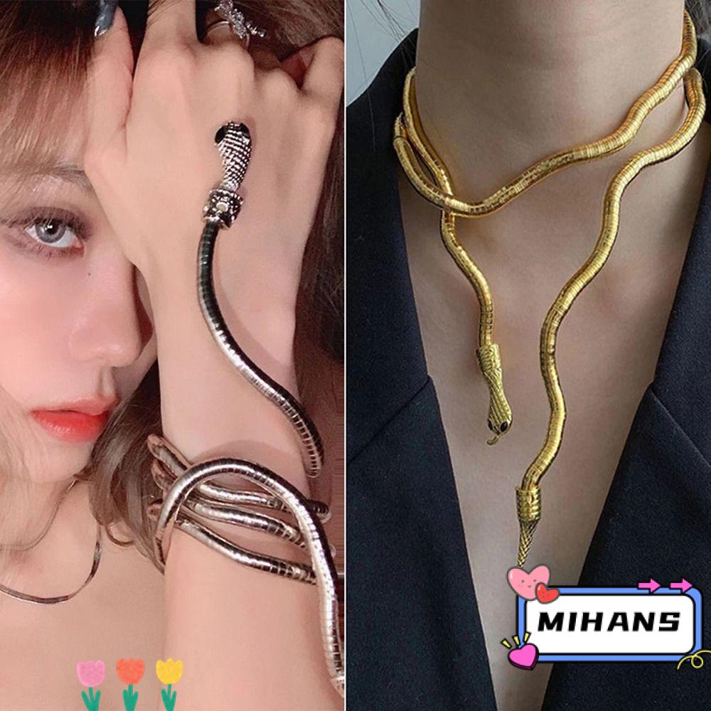 MIH Vòng cổ Choker Hình Rắn Đa Năng Phong Cách Punk Hip hop